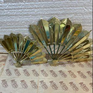 Vintage Brass Fans Gold Metal Home Interior